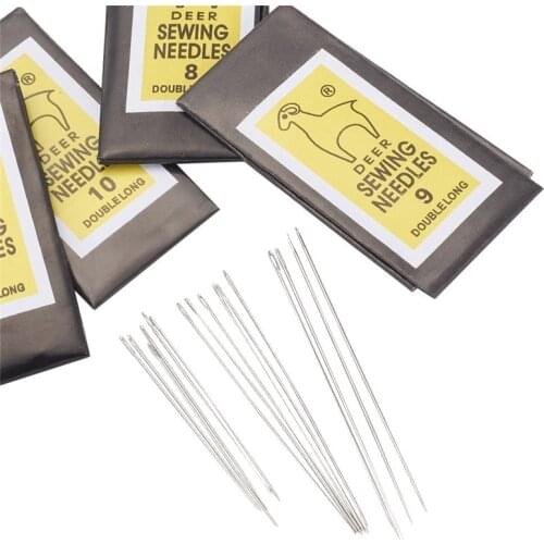 Pandahall 10 bags (25pcs/bag) 52x0.5mm Iron Beading Sewing Needle Darning Needles for Bracelets Necklace Stringing hole: 0.35mm