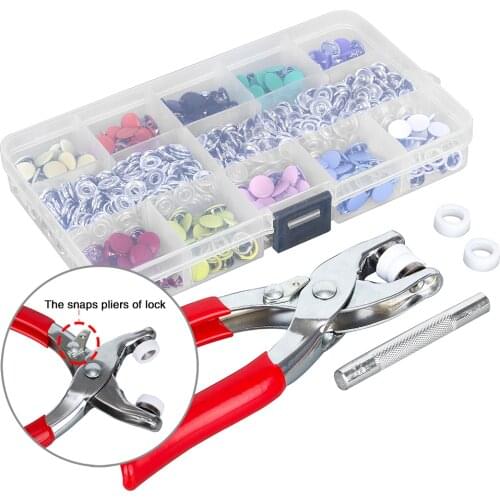 100/150/360pcs 9.5mm 10 Colors Metal Sewing Buttons Prong Ring Press Studs Snap Fasteners Clip Pliers DIY Clothes Decoration