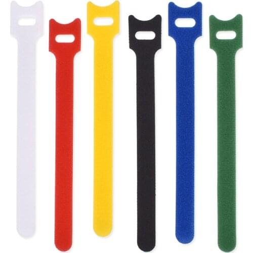 20pcs T-type Adhesive Magic Fastener Tape Sticks Cable Tie Model Straps Wire With Battery Stick Buckle Belt Bundle Tie Hook Loop