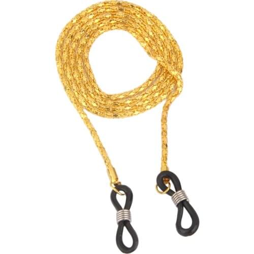 2x Metal Sunglasses Eyeglass Chain Glasses Cords Neck Straps Holders Necklaces Gold Gray - 57cm Lon