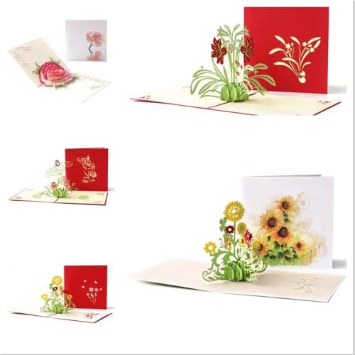 3D Pop-Up Flower Cards Flora Greeting Card for Birthday Mothers Fathers Day Graduation Wedding Anniversary Thanksgiving yamaha