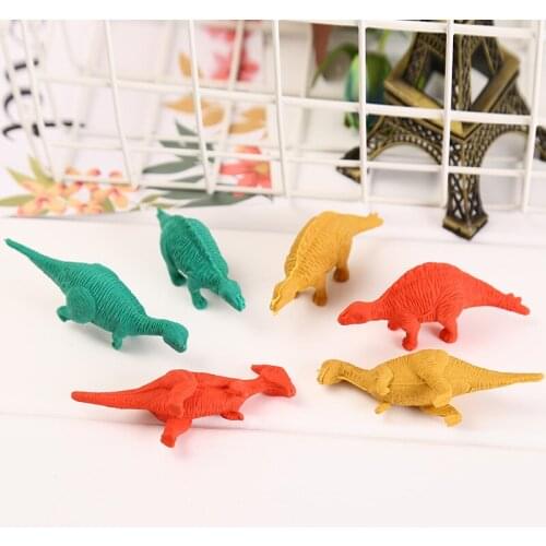 4 Pcs Dinosaur Eraser Creative Cartoon Toy Animal Rubber Primary School Stationery Wholesale Kawaii School Supplies For Kids