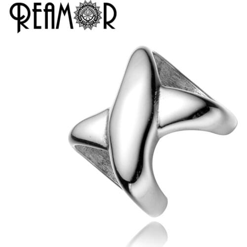 REAMOR 5pcs 316l Stainless steel X Letter Metal Beads 12*6mm Square Hole Beads for Jewelry Making Men Bracelets Bangle DIY Beads