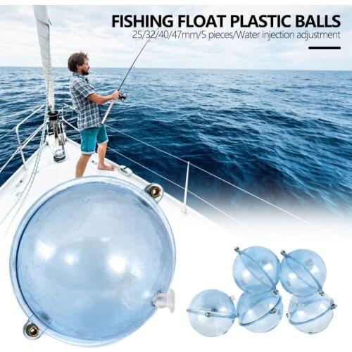 5 Pcs/Set Fishing Float ABS Plastic Balls Water Ball Bubble Floats Tackle Sea Fishing Outdoor Accessories Blue Red 25/32/40/47mm