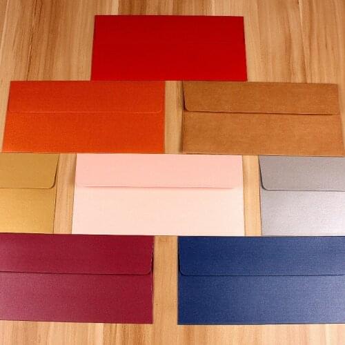 50 PCS/lot 110*220mm Kraft Pearl Light 5 Number Colour Western Style Envelope square postcard with envelopes free shipping