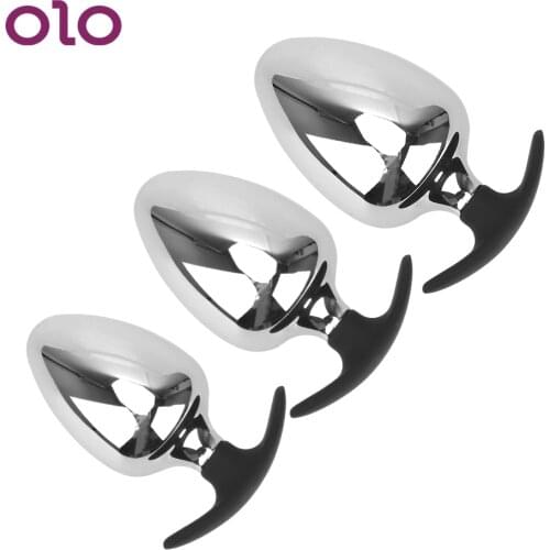 OLO Extra Big Diameter Anal Plug Anal Dildo Anus Dilator Prostate Massager Smooth Metal Butt Plug Sex Toys For Women Men