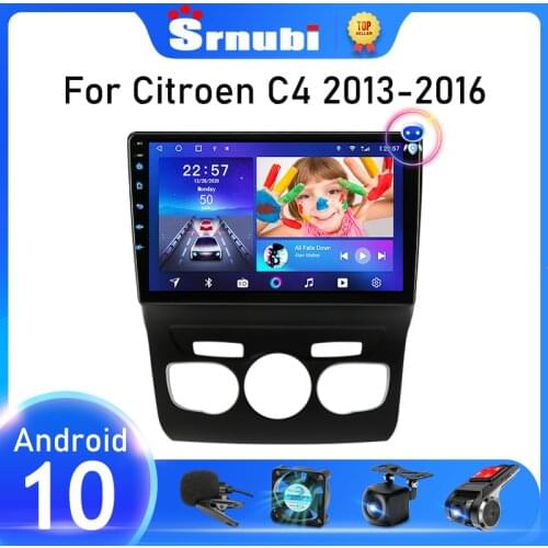 Srnubi T10 Android 10 Car Radio for Citroen C4 2 B7 2013 2014 2015 2016 Multimedia Player 2 Din GPS Navigation 4G WIFI RDS DVD