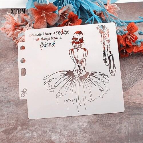 Ballet princess mold shield DIY cake scrapbook stencils hollow Embellishments printing lace ruler Valentines Day