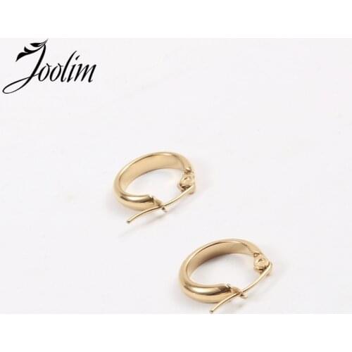 Tarnish Free PVD Gold Finish Symple Circle Tassels Earring Stainless Steel Tarnish Free Gold Jewelry Wholesale