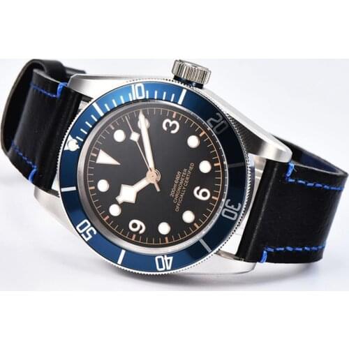 CORGEUT Luxury Brand Schwarz dial Men Automatic Mechanical Watch Luminous Calendar Military Sport date Clock Leather Watches