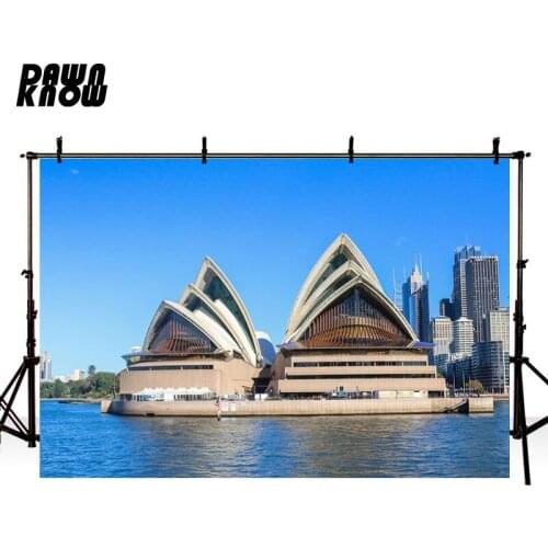 DAWNKNOW Sydney Opera House Photography Background Blue Sky Scenic Photographic Backdrops Wedding Children Photocall lv1439