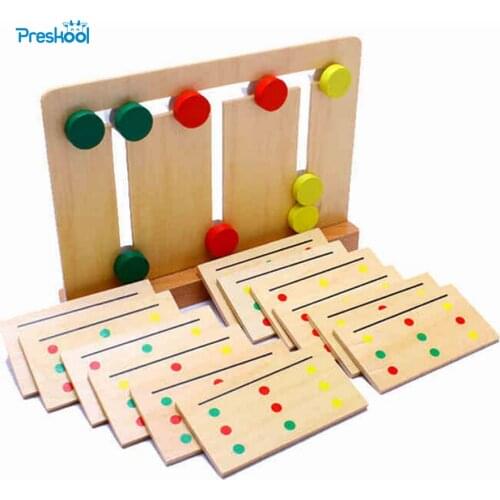 Baby Toy Montessori Wooden Toy Teaching Three Color Sorting Array Game for Early Childhood Education Preschool Training Learning