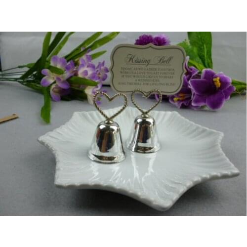 "Kissing Bell" Place Card/Photo Holder Heart Bell Place Card Holder+200pcs/lot+Wedding Party Decoration Favors SN320