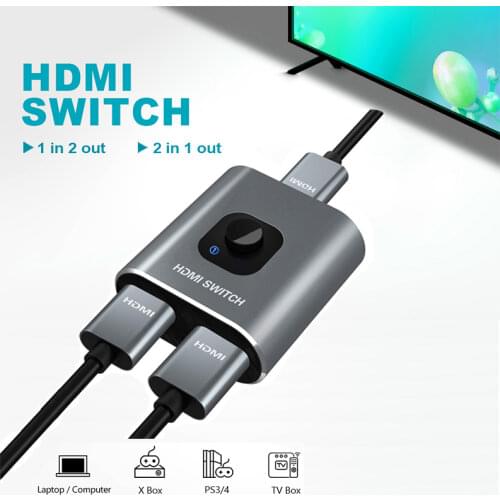 HDMI Switch 4K HDMI Splitter Bi-Directional 2 Input 1 Output/1 x 2, No Power Required, Support 4K 3D 1080P for Xbox PS4 HDTV