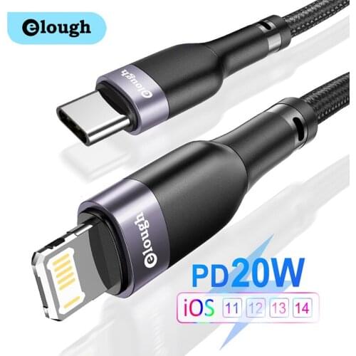 Elough Type C to Lighting Cable For IPhone Cable PD 20W USB C For iPhone 13 12 11 Pro Max Charging Cord iPad Macbook Data Cable