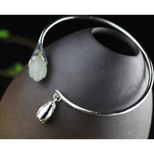 Hot Sale Classic Elegant Silver Bangle Pendant Necklace Set Real 925 Silver Bracelet Lucky Jewelry Certificate