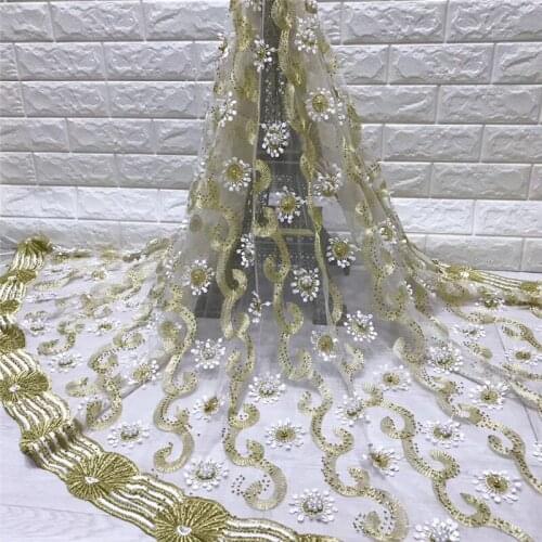 Best quality YG-472 embroidered African Tulle Lace Fabric African French Lace Fabric with embroidery