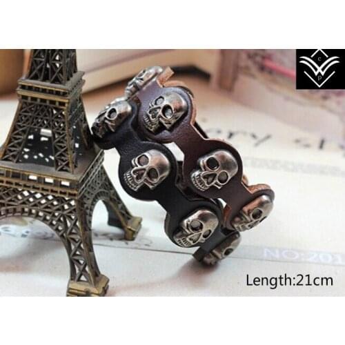 Fashion Punk Skeleton Leather Bracelet