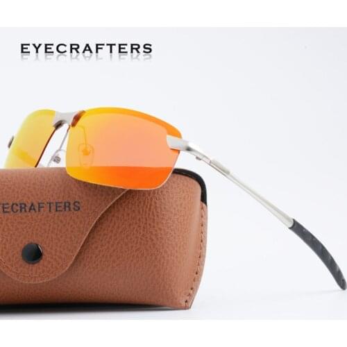 Rimless Metal Red Mirror Mens Polarized Sunglasses Sports Driving Mirrored Sunglasses Glasses Eyewear UV400 blue 3043DM