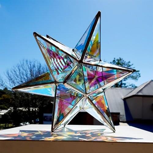 Desktop Decor Hexagram Shaped Figurine Acrylic Ornament Decorative Artware For Home Shops