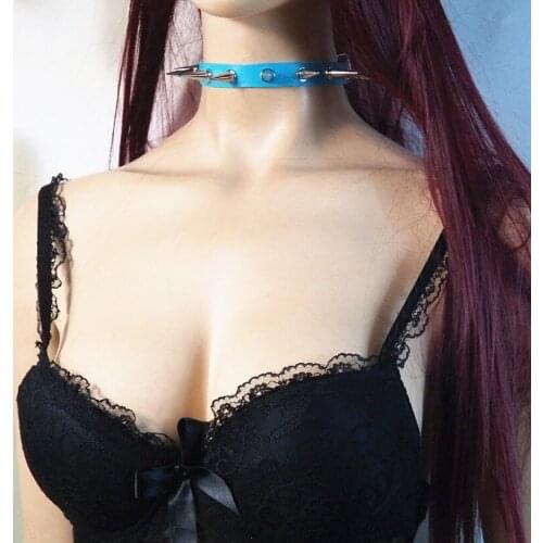 New PU Leather Rivet Choker Necklace Women Chocker Necklaces Statement Jewelry Punk Gothic Studded Necklace Jewelry Gift