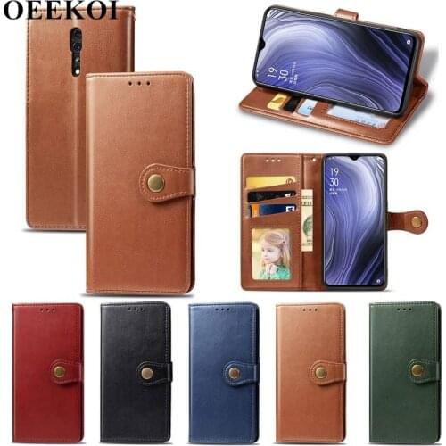OEEKOI Pure Color PU Leather Wallet Flip Cover Case for OPPO Reno Z