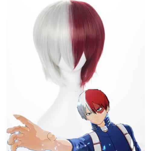 Anime My Hero Academia Cosplay Wigs Shouto Todoroki Cosplay Wig Synthetic Wig Hair Halloween Party Boku No Hero Academia Wig