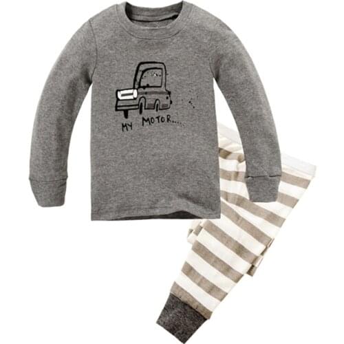 Baby Boys Car Pyjama Children Cotton Sleepwear Girls Full Sleeve Nightie Kids Christmas Clothes Child Cartoon Airplane Pajamas