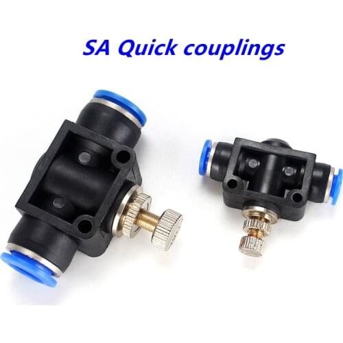 SA Pneumatics Air Throttle Valve Speed Control Quick Hose Tube 4mm 6mm 8mm 10mm Water Fitting Connector Pneumatic Fittings Adju