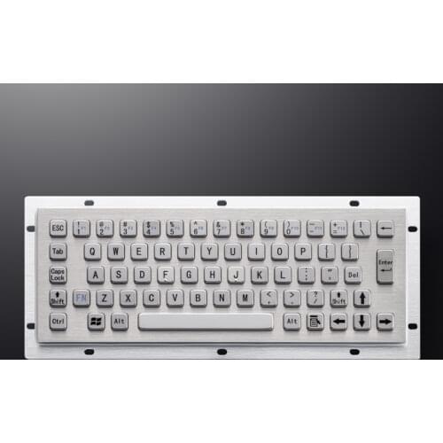 65 Keys Panel Mount Kisok CNC Machine Keyboards Stainless Steel Industrial Metal Keyboard