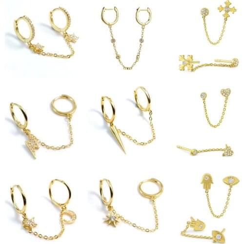 Gold Silver Color Hoop Earrings for Women Minimalist Colorful Zircon Jewelry Rock Punk Fashion Piercing Pendientes Wholesale