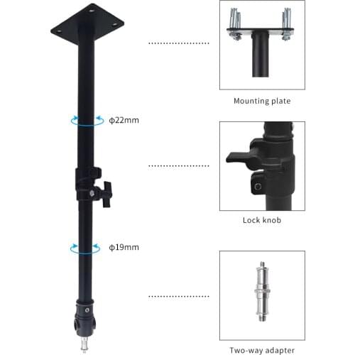 Studio Light Stand For Film And Television 2 Sections Retractable Ceiling Holder Photography Flash Hoisting Bracket