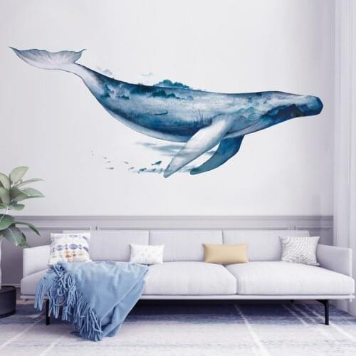 Creative Sea Whale Wall Stickers Home Decor Decorations Living Room Bedroom Background Wall Decoration Self Adhesive Stickers
