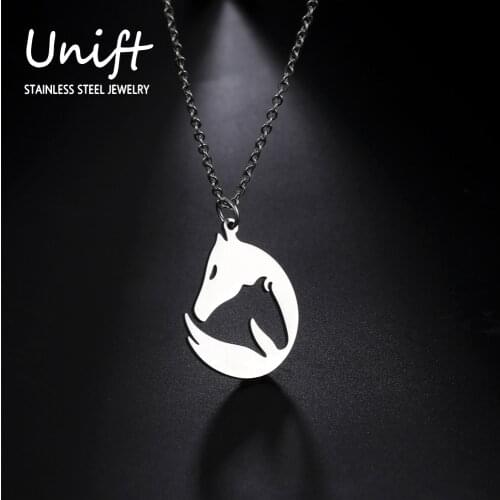 Unift Stainless Steel Necklace for Women Wild Horse Pendant Necklace Animal Choker Fashion Cool Jewelry Mens Accessories Gifts