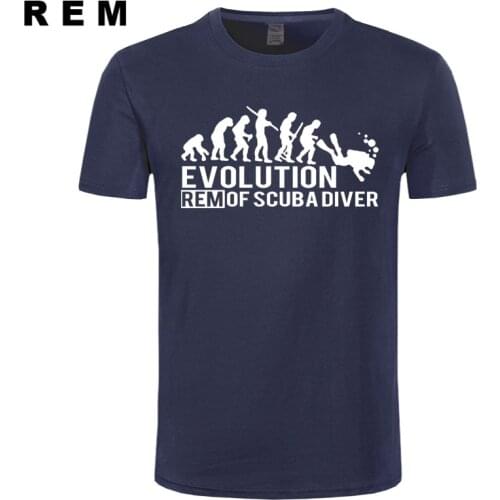 REM EVOLUTION OF SCUBA DIVER dive down flag Dive funny Black T-Shirt Mens 2015 New Designs Summer Style T Shirt Top Tees