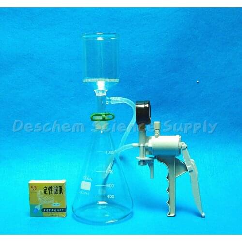 1000ml,Suction Filtration Unit,70mm Buchner Funnel,1L Flask & Vacuum Pump