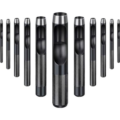 11Pcs Round Hole Punch Set For Watch Band, Leather, Gasket Belt, Fabric, Canvas Clothes, Eyelet(1-10Mm) Round Hollow Hole Punch