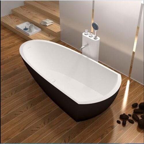 1800x800x500mm Solid Surface Stone CUPC Approval Bathtub Rectangular Freestanding Corian Matt white Finishing Tub RS6592BK