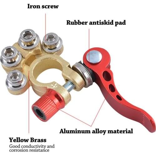 2pcs Quick Disconnect Car Battery Main Cable Post Terminal Shut-off Connectors Wire Cable Clamp Terminal for Car Utv Tractor