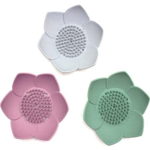 Soap Lotus Shape Holder Portable Soap Dishes Anti-skid Soap Tray Bathroom Accessories