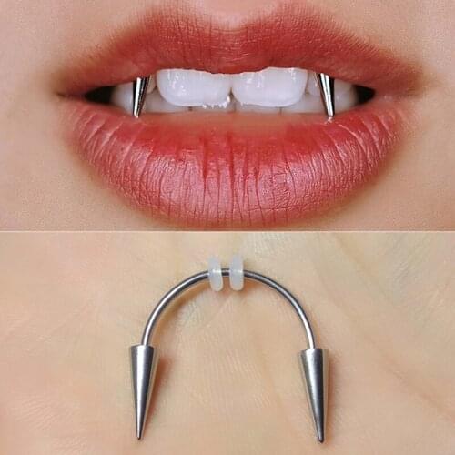 Dracula Nail Lips Ring Puncture Earrings Hoop Nose Ring Body Piercing Jewelry