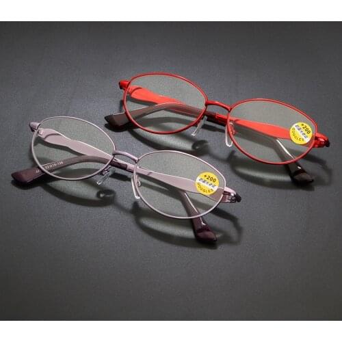 Elbru Metal Frame Anti-blue Light Reading Glasses High Definition Resin Lens Presbyopic Glasses For Men And Women +1.0 to +4.0