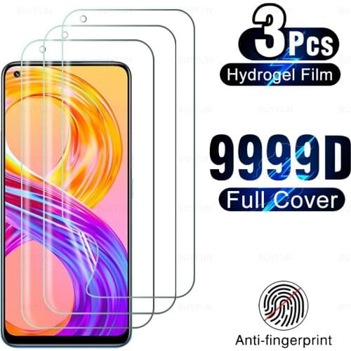 3Pcs Full Cover Hydrogel Film For Realme 8 Pro 8pro Protective Film For oppo realme 6 7 8 pro realme 8 7 5g Screen Clear Film