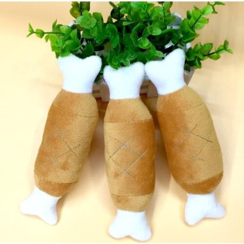 Pet Toys Plush Double Bone Chicken Leg Molar Sounding Toy Pet Supplies,Q12