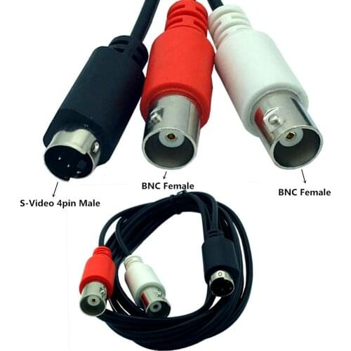 ERE bnc to 4 pin cable S-Video Y Adapter (4-Pin S-VHS Male to Two BNC Female Connectors) For Monitoring system capture card i