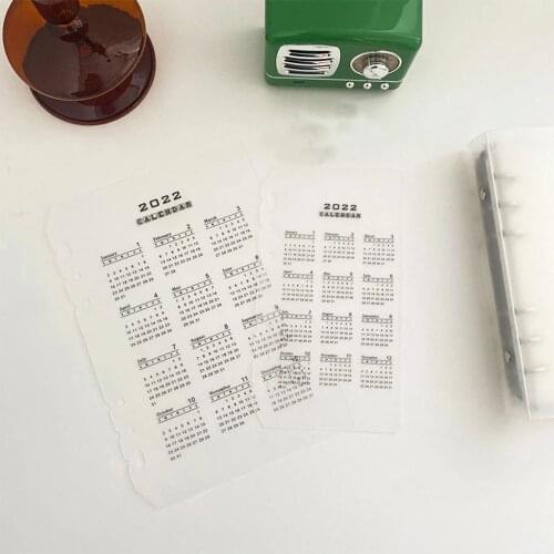 Calendar Refillable Office School Loose-leaf Notepad Inner Paper Notebook Paging Separator Index Divider Ring Binder