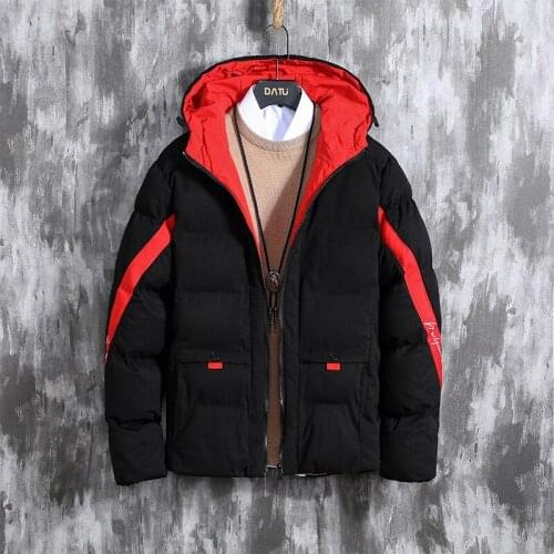 Casual Fashion Warm Male Short Jacket Autumn Winter Mens Tooling Style Jacket Solid Color Loose Thick Hooded Cotton Coat Jacket