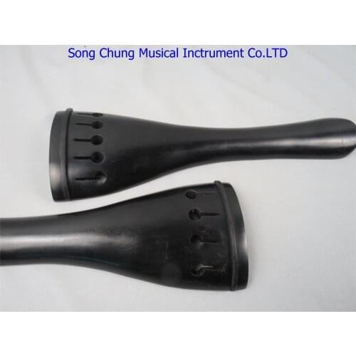 Best 2pcs different blank double bass 3/4 tailpieces with tail gut ,nature Ebony