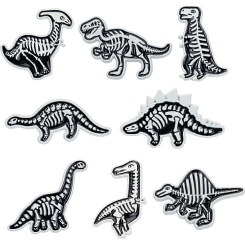 Fashion Cartoon Dinosaur Enamel Brooch Icons Cute Classic Style Hijab Pins letter Denim Sweater Lapel Large Animal Wedding Pins