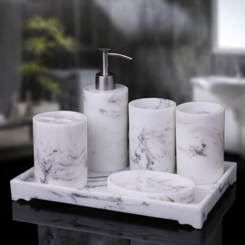 European-style bathroom five-piece bathroom toiletries kit Resin mug toothbrush holder set LO724347